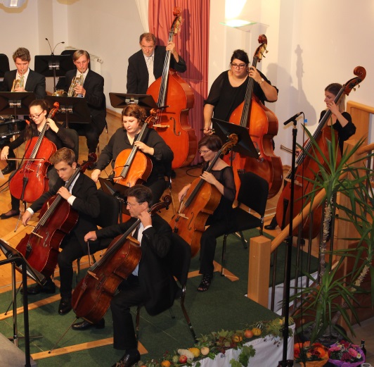 Die Cello- und Bassgruppe des Orchesters